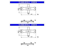 2x ATE 13.0460-0518.2 Set Accessori Disco Freno Frontale per Audi Porsche