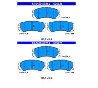 2x ATE 13.0460-5926.2 Kit Pastiglie Freno Freni a Disco Frontale per Opel Isuzu