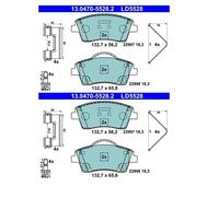 2x ATE 13.0470-5528.2 Kit Pastiglie Freno Freni a Disco Frontale per Volvo XC40