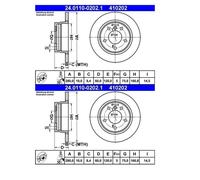 2X ATE 24.0110-0202.1 Disco Freno 280 Mm Per BMW E36 E46