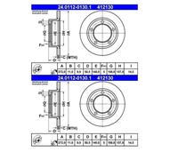 2X ATE 24.0112-0130.1 Disco Freno 272 Mm Per Lada Niva 2121 Niva II 2123