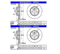 2x ATE 24.0122-0314.1 Disco Freno 294 MM per Mini F55 BMW F39