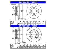 2X ATE 24.0128-0226.1 Disco Freno Per Ford Ranger ET Mazda B-Serie UN
