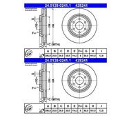2X ATE 24.0128-0241.1 Disco Freno Per Nissan Pathfinder III NP300 Navara NP300