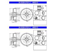 2X ATE 24.0220-3721.2 Tamburo Freno Posteriore Per Renault Clio II Dacia Logan