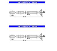 2x ATE 24.3728-0108.2 Flessibile Freno Controllo Frizione per VW Caddy I