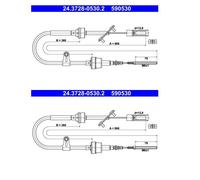 2x ATE 24.3728-0530.2 Flessibile Freno Controllo Frizione per Fiat Multipla