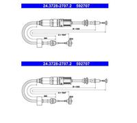 2x ATE 24.3728-2707.2 Flessibile Freno Controllo Frizione per Arosa VW Caddy II