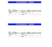 2x ATE 24.3728-3201.2 Flessibile Freno Controllo Frizione per Kia Picanto