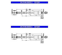 2x ATE 24.5144-0455.3 Tubo Freno Anteriore per Citroën Jumpy Fiat Scudo Peugeot