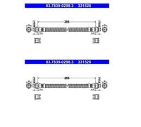2X ATE 83.7839-0298.3 Tubo Del Freno Anteriore Per Porsche 911 991 911 Targa