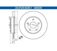 2x ATE Dischi Freno Ventilati Ø282mm per Toyota Corolla Kombi E21 E21 Suzuki