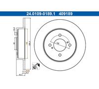 2X ATE Disco Freno Posteriore Adatto Per Suzuki Swift IV FZ NZ