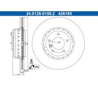2x ATE Disco Freno Rivestito Ventilato Ø338mm per BMW 1er Coupé E82 E88