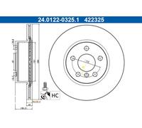 2x ATE Disco Freno Ventilato Ø294mm per BMW 3 Touring G21 G20