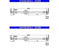 2X ATE Tubi Freno Anteriore Adatta per Opel Movano Renault Master SX + Dx