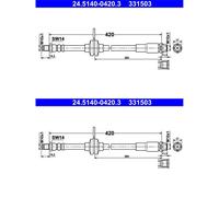 2X ATE Tubi Freno Posteriori Adatti Per Ford Focus Grand SX + Dx