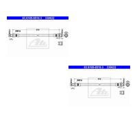 2x ATE Tubo Del Freno Posteriore per Mercedes-Benz Sprinter 3-T Scatola 903 313