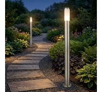 2x Außenstehlampe Lampada da Giardino Acciaio Inox Percorso Altezza 110cm Silber [EEK: Non valutato]