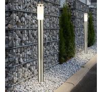 2x Außenstehlampe Lampada da Giardino Acciaio Inox Percorso Altezza 110cm Silber [EEK: Non valutato]