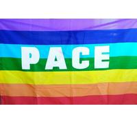 2x BANDIERA DELLA PACE 70X100 CM ARCOBALENO PACIFISTA CON ASOLA PER BASTONE 2 PZ