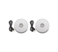 2X Base per Giradischi per Display Crystal Glass Art, Base per Display in Cristallo Rotante Colorata A LED con Cavo USB