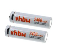 2x Batteria AA stilo (mignon) con porta micro USB (650mAh, 3,7V, Li-Ion)