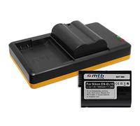 2x Batteria + Caricabatterie doppio (USB) tipo EN-EL15(A) / Compatibile con Nikon 1 V1, D500, D600, D610, D750, D800(E), D810(A/E), D850, D7000, D7100, D7200, D7500 (incluso cavo micro USB)