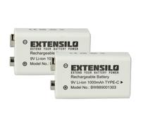 2x batteria da 9V 1Ah 9V Li-Ion, ready-to-use