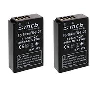 2x Batteria EN-EL20 Compatibile con Nikon 1 AW1, 1 J1, 1 J2, 1 J3, 1 S1, Coolpix A