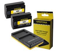 2x Batteria Patona 1600mah + Dual USB Quick Charger per Sony Alpha 7RM3,A9