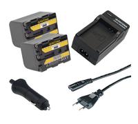 2x Batteria Patona 2600mAh + Caricabatteria casa/auto per Sony HVR-A1P,HVR-A1U