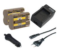 2x Batteria Patona + Caricabatteria casa/auto per Canon Zr65mc,Zr70mc,Zr80,Zr85