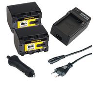 2x Batteria Patona + Caricabatteria casa/auto per Jvc Everio GZ-HM30SUS,GZ-HM320