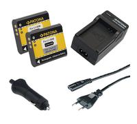 2x Batteria Patona + caricabatteria casa/auto per Olympus DS-9000,DS-9500