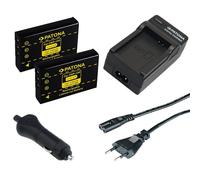 2x Batteria Patona + Caricabatteria casa/auto per Praktica DVC 5.4 HDMI