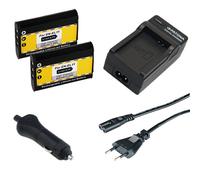 2x Batteria Patona + caricabatteria casa/auto per Ricoh DB-80