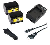 2x Batteria Patona + caricabatteria casa/auto per Sony DCR-SR37E,DCR-SR47