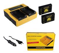 2x Batteria Patona + Caricabatteria Doppio LCD per Pentax Optio MX,750,550