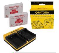2x Batteria Patona + Caricabatteria Doppio USB per Canon Digital Ixus 800 IS