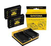 2x Batteria Patona + Caricabatteria Doppio USB per Rollei Movieline SD10,SD15