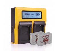 2x Batteria Patona + caricabatteria DUAL LCD per Canon NB-10L,NB-10LH