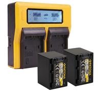 2x Batteria Patona + caricabatteria DUAL LCD per Sony HDR-CX550VE,HDR-CX550V