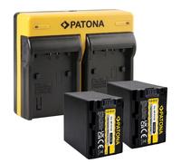 2x Batteria Patona + caricabatteria DUAL USB per Sony HDR-TD30E,HDR-TD30V