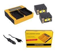 2x Batteria Patona + caricabatteria rapido DUAL LCD per Jvc DR-D818,EX-Z2000