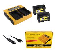 2x Batteria Patona + caricabatteria rapido DUAL LCD per Jvc Everio GZ-G5,GZ-GX1
