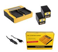 2x Batteria Patona + caricabatteria rapido DUAL LCD per Jvc GR-DF590,GR-X5