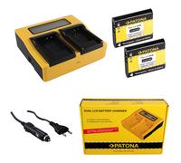 2x Batteria Patona + caricabatteria rapido DUAL LCD per Olympus DS-9000,DS-9500