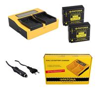 2x Batteria Patona + caricabatteria rapido DUAL LCD per Panasonic DMC-GF5