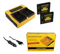 2x Batteria Patona + caricabatteria rapido DUAL LCD per Panasonic DMW-BCK7